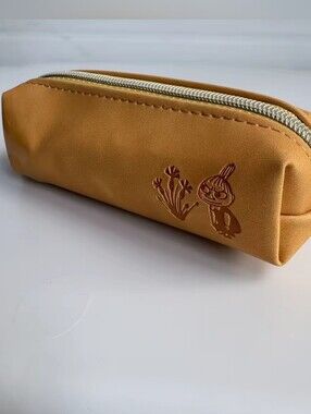 Moomin Little My Zip Pouch - Tan Faux Leather New Without Tag Coin Wallet 10.5cm